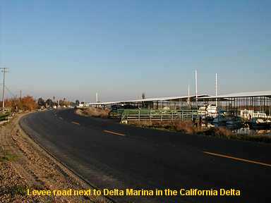 Levee road next to Dela Marina in the California Delta