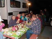 Evening potluck at get together