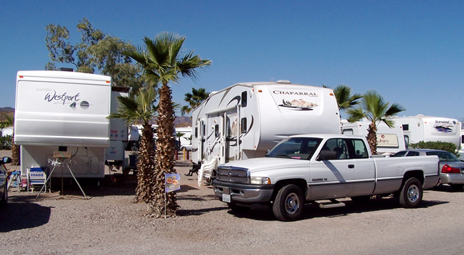 Our RV at Emerald Coave RV Resort Parker Arizona